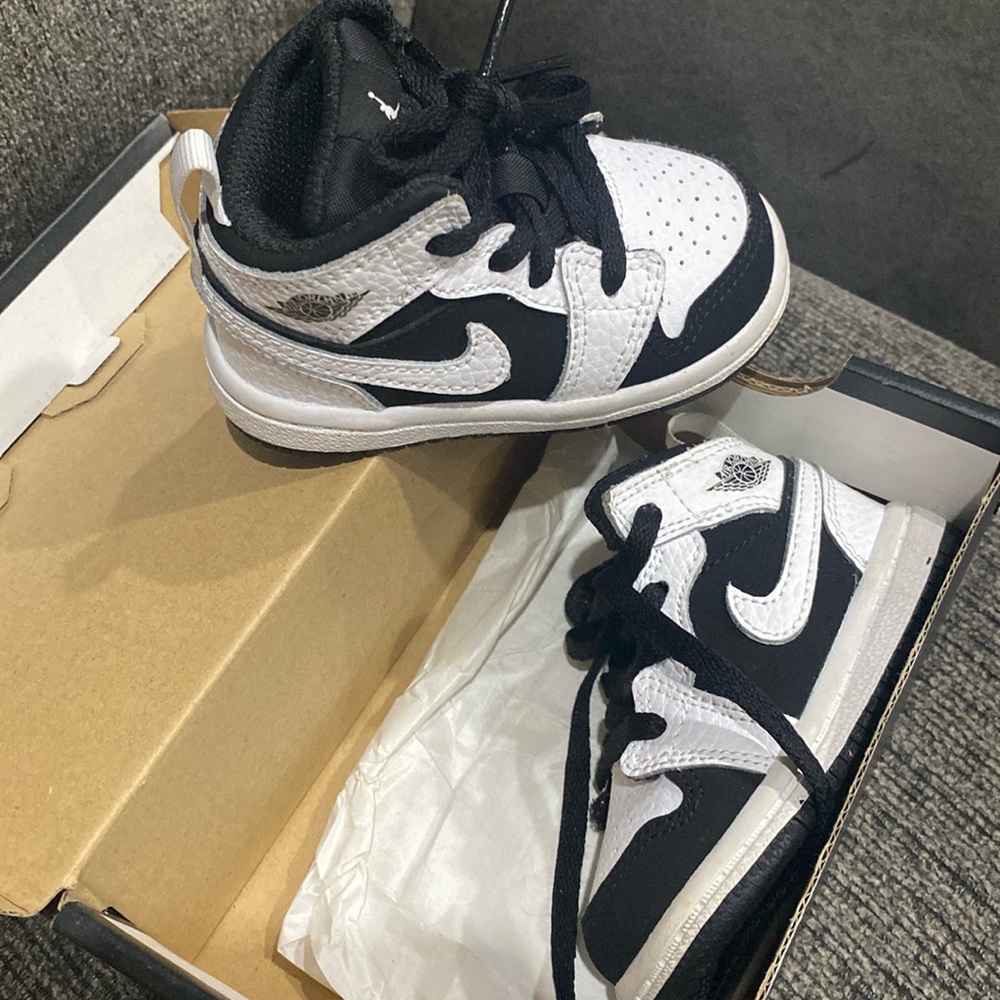 Children, Jordan 1 mid size 4C white/black – white